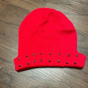 Red Studded Beanie